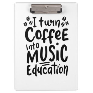 Carpeta De Pinza Maestra De Música Convierte El Café En Educación M