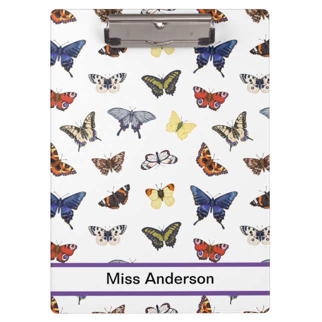Carpeta De Pinza Maestra de Personalizable de mariposa cuta (Anverso)