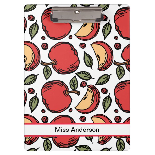 Carpeta De Pinza Maestra de Personalizable de patrones de Apple roj (Anverso)
