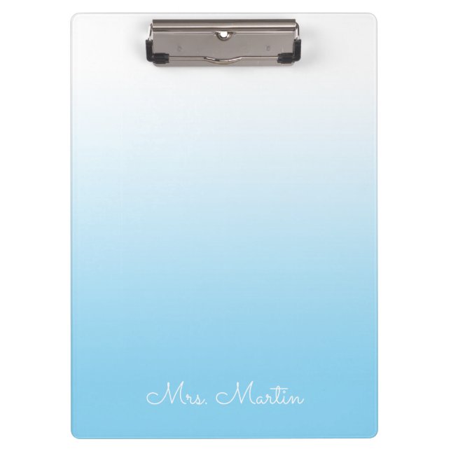 Carpeta De Pinza Maestra personalizada de Gradiente azul bebé (Anverso)