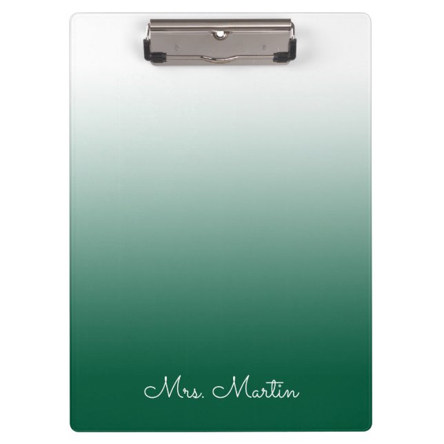 Carpeta De Pinza Maestra personalizada de Hunter Green Gradient (Anverso)