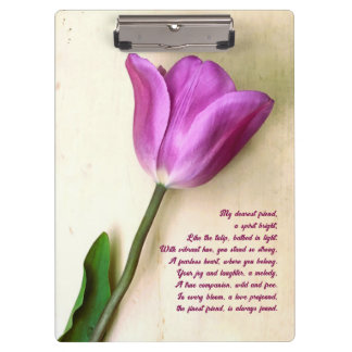 Carpeta De Pinza Magenta brillante tulipana poética