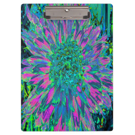 Carpeta De Pinza Magenta psicodélica, Aqua y Lime Green Dahlia