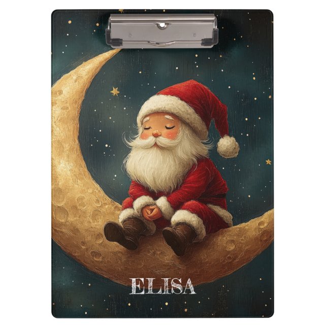 Carpeta De Pinza Magical Night with Crescent Moon and Santa Claus (Anverso)