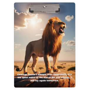 Carpeta De Pinza Magnífico coraje de león inspirador regalo Motivac