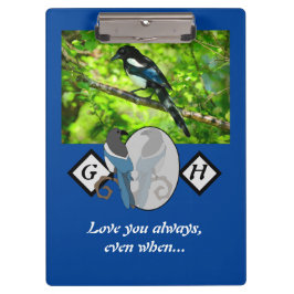 Carpeta De Pinza Magpie Adorable con aspecto de cristal Monograma c