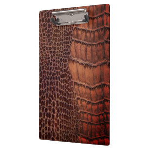 Carpeta De Pinza Mahogany Alligator Classic Reptile Leather (Faux)