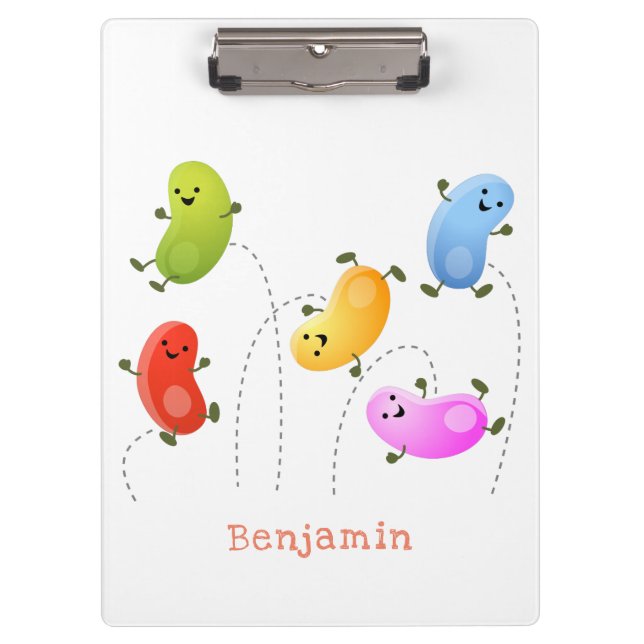 Carpeta De Pinza Malas judías felices saltando ilustracion personal (Anverso)