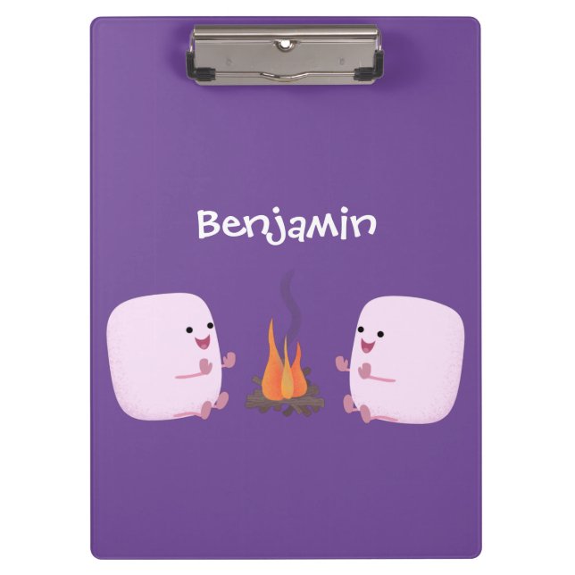 Carpeta De Pinza Malvaviscos rosados por personalizado de bomberos  (Anverso)