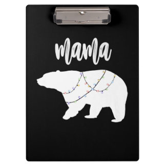 Carpeta De Pinza Mamá Osa Una Cadena De Oso Polar De Navidades Lumi