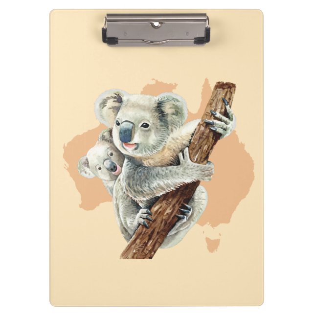 Carpeta De Pinza Mamá y bebé de Koala (Anverso)