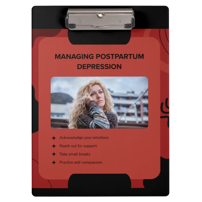 Carpeta De Pinza Managing Postpartum Depression Awareness Design (Anverso)