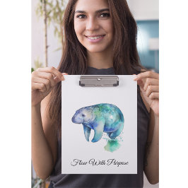 Carpeta De Pinza Manatí Susurro Oceánico, personalizado