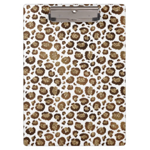 Carpeta De Pinza Manchas de Leopardo Animales Salvajes Brillo Dorad