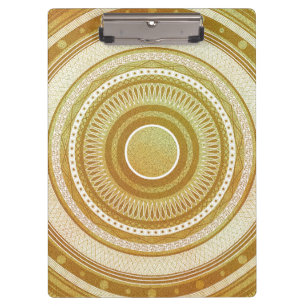 Carpeta De Pinza Mandalá de Oro y Brillo