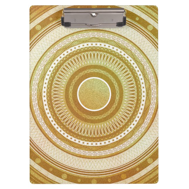 Carpeta De Pinza Mandalá de Oro y Brillo (Anverso)
