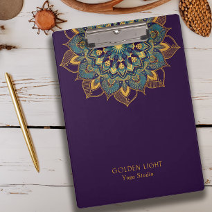 Carpeta De Pinza Mandala de Yoga Gold