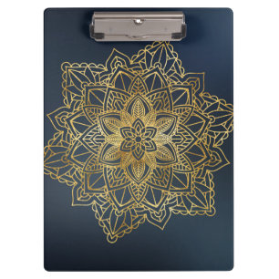 Carpeta De Pinza Mandala dorada