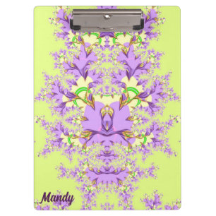 Carpeta De Pinza MANDY ~ Mauve, amarillo y verde floral