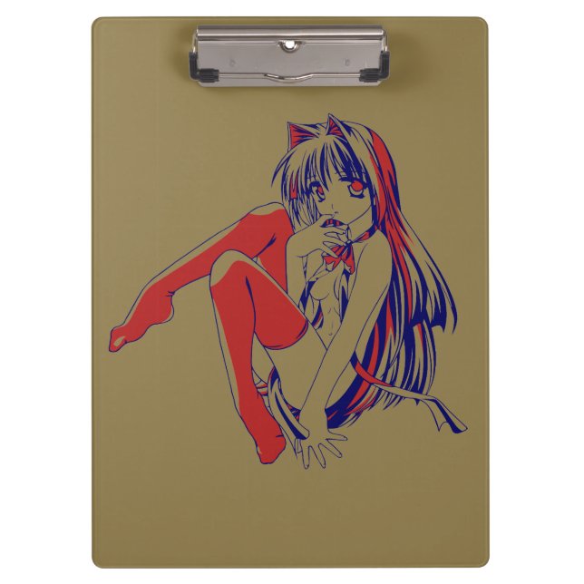 Carpeta De Pinza Manga americana Neko Catgirl Kawaii Anime (Anverso)