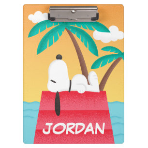 Carpeta De Pinza Maní   Snoopy Tropical Deco   Añadir su nombre