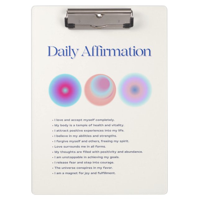 Carpeta De Pinza manifestación de afirmaciones diarias (Anverso)