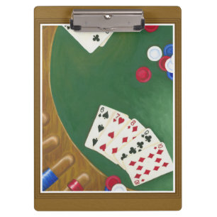 Carpeta De Pinza Mano de póker que gana seis a diez