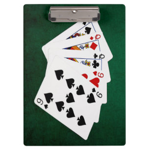Carpeta De Pinza Manos de póquer - Casa llena - Reina y Nueve