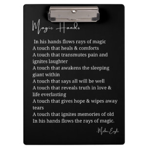 Carpeta De Pinza Manos mágicas adoran poesía poster decoración de a