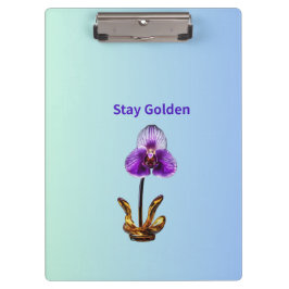 Carpeta De Pinza Mantén Orquídea Dorada