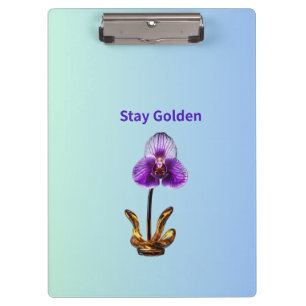 Carpeta De Pinza Mantén Orquídea Dorada