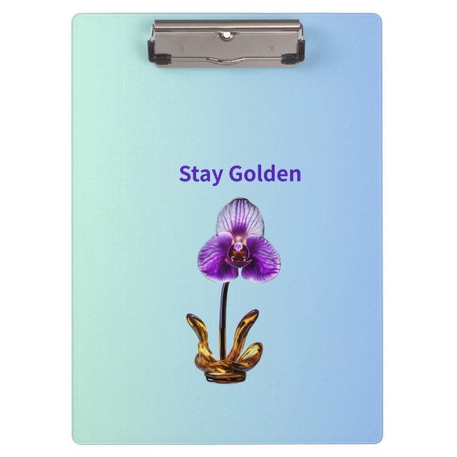 Carpeta De Pinza Mantén Orquídea Dorada (Anverso)