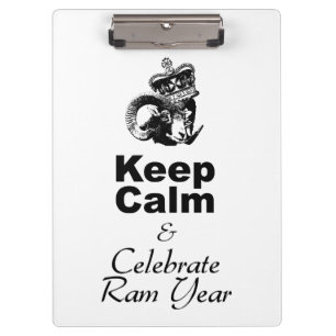 Carpeta De Pinza Mantener la calma y celebrar el año de la Ram CpB