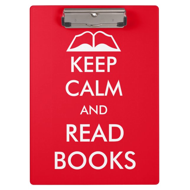 Carpeta De Pinza Mantener la calma y leer libros (Anverso)