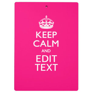 Carpeta De Pinza MANTENER LA CALMA Y TU Texto sobre Fuchsia