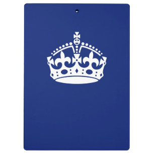 Carpeta De Pinza Mantener tranquilo icono de la corona en azul mari