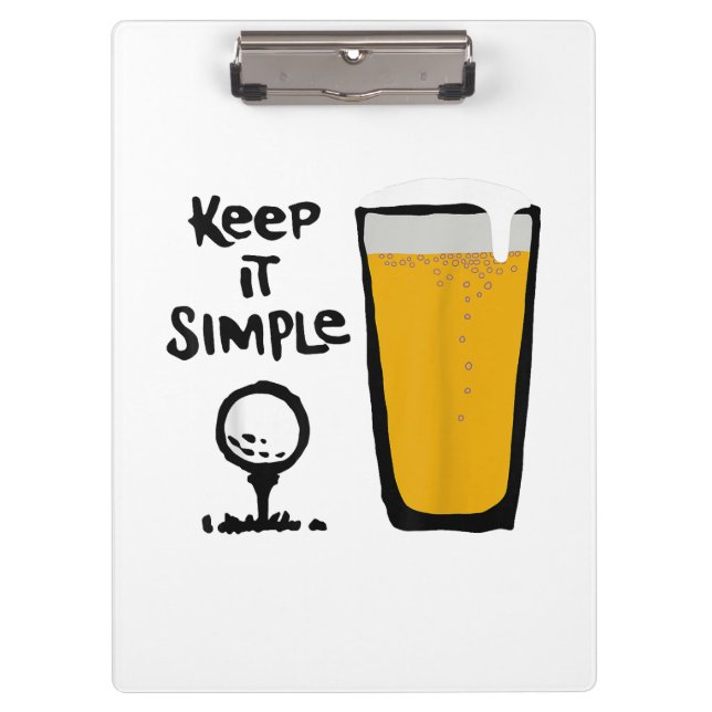 Carpeta De Pinza Manténgalo Simplemente Gracioso Cerveza Golf (Anverso)