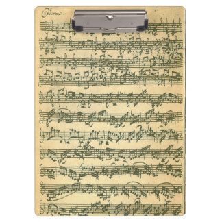 Carpeta De Pinza Manuscrito de la música del violín de Bach