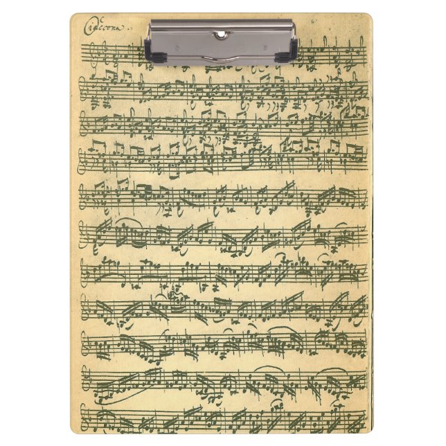 Carpeta De Pinza Manuscrito de la música del violín de Bach (Anverso)