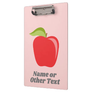 Carpeta De Pinza Manzana de profesor personalizada con nombre o tex