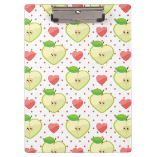 Carpeta De Pinza Manzanas del corazón con los lunares y los