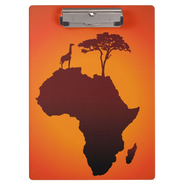 Carpeta De Pinza Mapa africano del safari - tablero (Anverso)