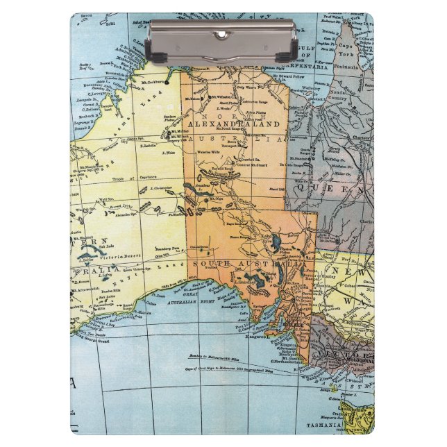 Carpeta De Pinza MAPA: AUSTRALIA, c1890 (Anverso)