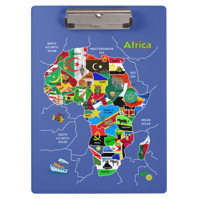 Carpeta De Pinza Mapa de África (Anverso)