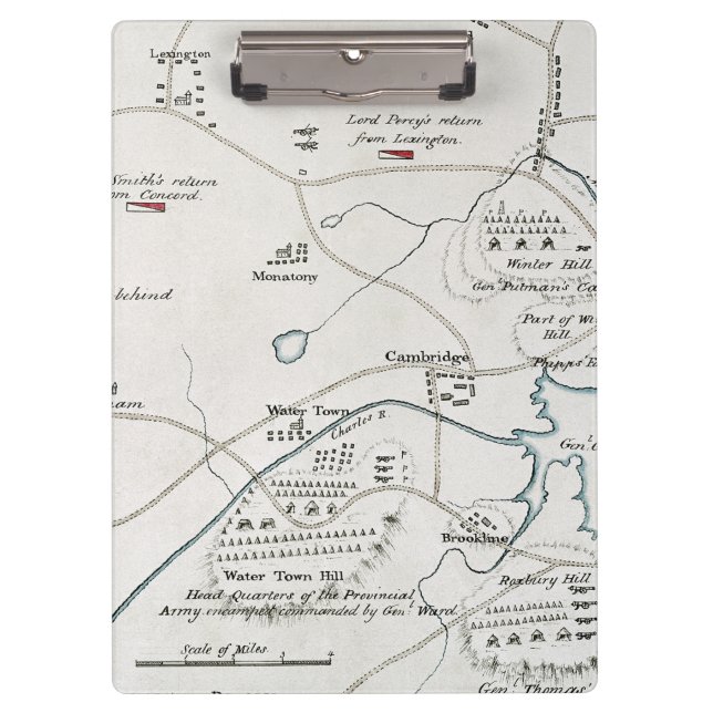 CARPETA DE PINZA MAPA DE BOSTON-CONCORD, 1775 (Anverso)
