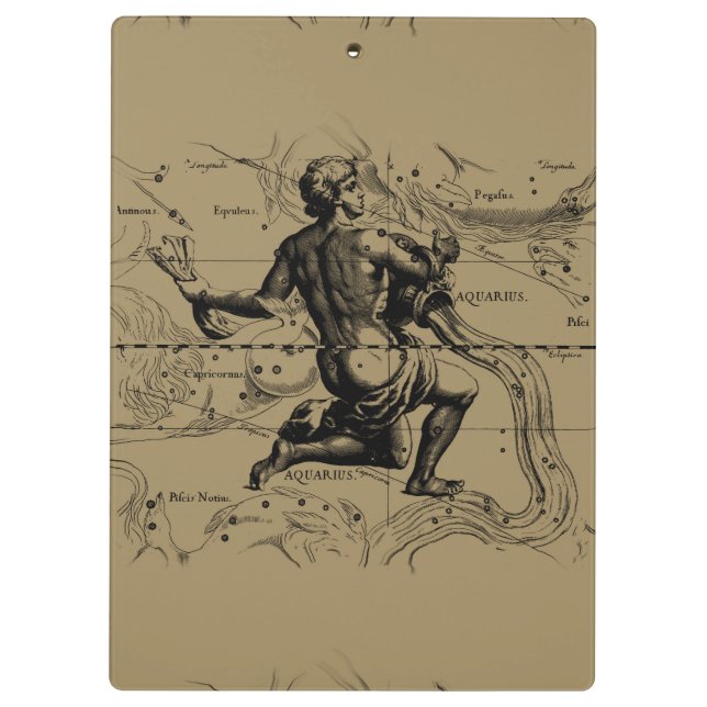 Carpeta De Pinza Mapa de Constelación de Aquarius por Hevelius (Reverso)
