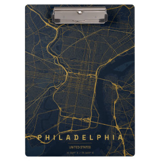 Carpeta De Pinza Mapa de la ciudad de Filadelfia EE. UU. Diseño Mín