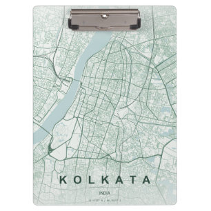 Carpeta De Pinza Mapa de la ciudad de Kolkata India Diseño Mínimo