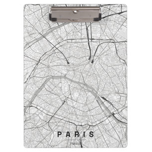 Carpeta De Pinza Mapa de la ciudad de París Francia Diseño Mínimo