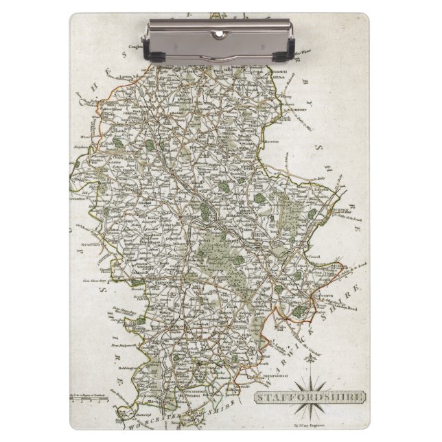 CARPETA DE PINZA MAPA DE STAFFORDSHIRE, 1793 (Anverso)